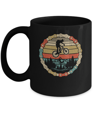 Vintage Retro Biking MTB Mountain Bike Mug-Coffee Mug-11oz Mug-Black