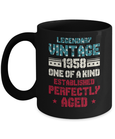 Legendary Vintage 1958 63th Years Old Birthday Gift Mug-Coffee Mug-11oz Mug-Black