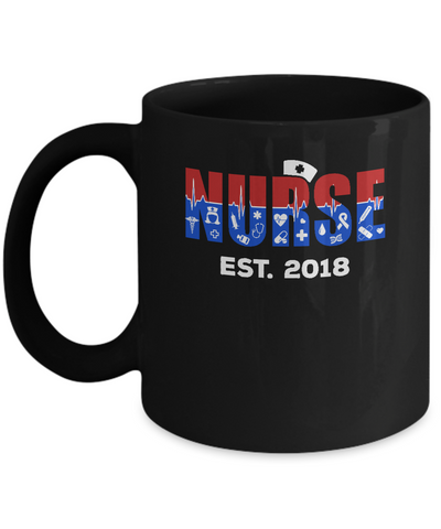Nurses Est 2018 Graduation Mug-Coffee Mug-11oz Mug-Black