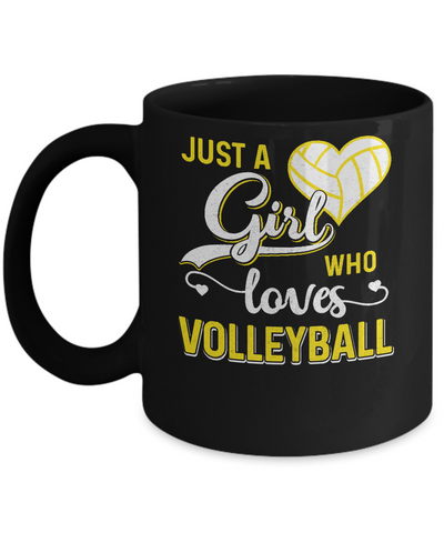 Just A Girl Who Loves Volleyball Mug-Coffee Mug-11oz Mug-Black