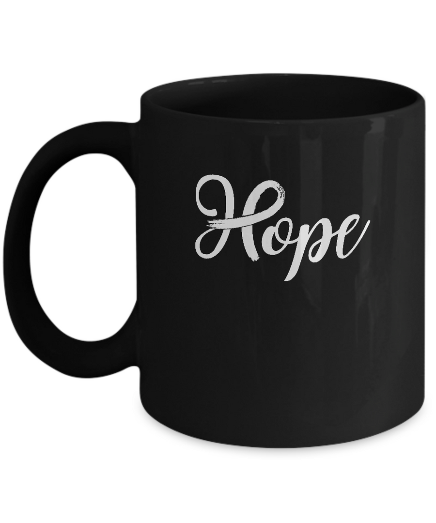 Lung Cancer Awareness White Ribbon Hope Mug-Coffee Mug-11oz Mug-Black