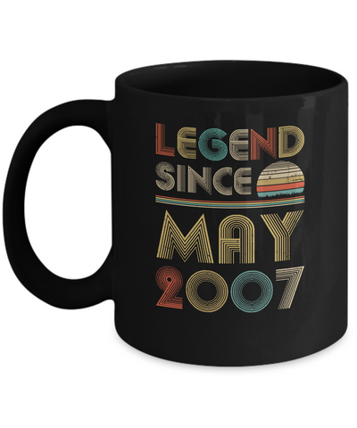 Legend Since May 2007 Vintage 14th Birthday Gifts Mug-Coffee Mug-11oz Mug-Black