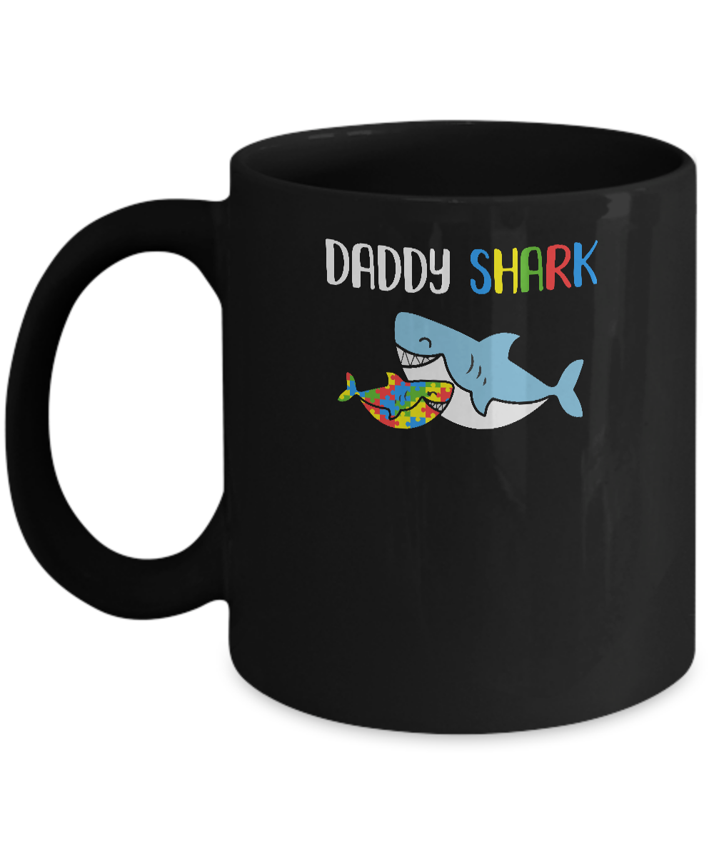 Daddy Shark Support Autism Awareness For Child Mug-Coffee Mug-11oz Mug-Black