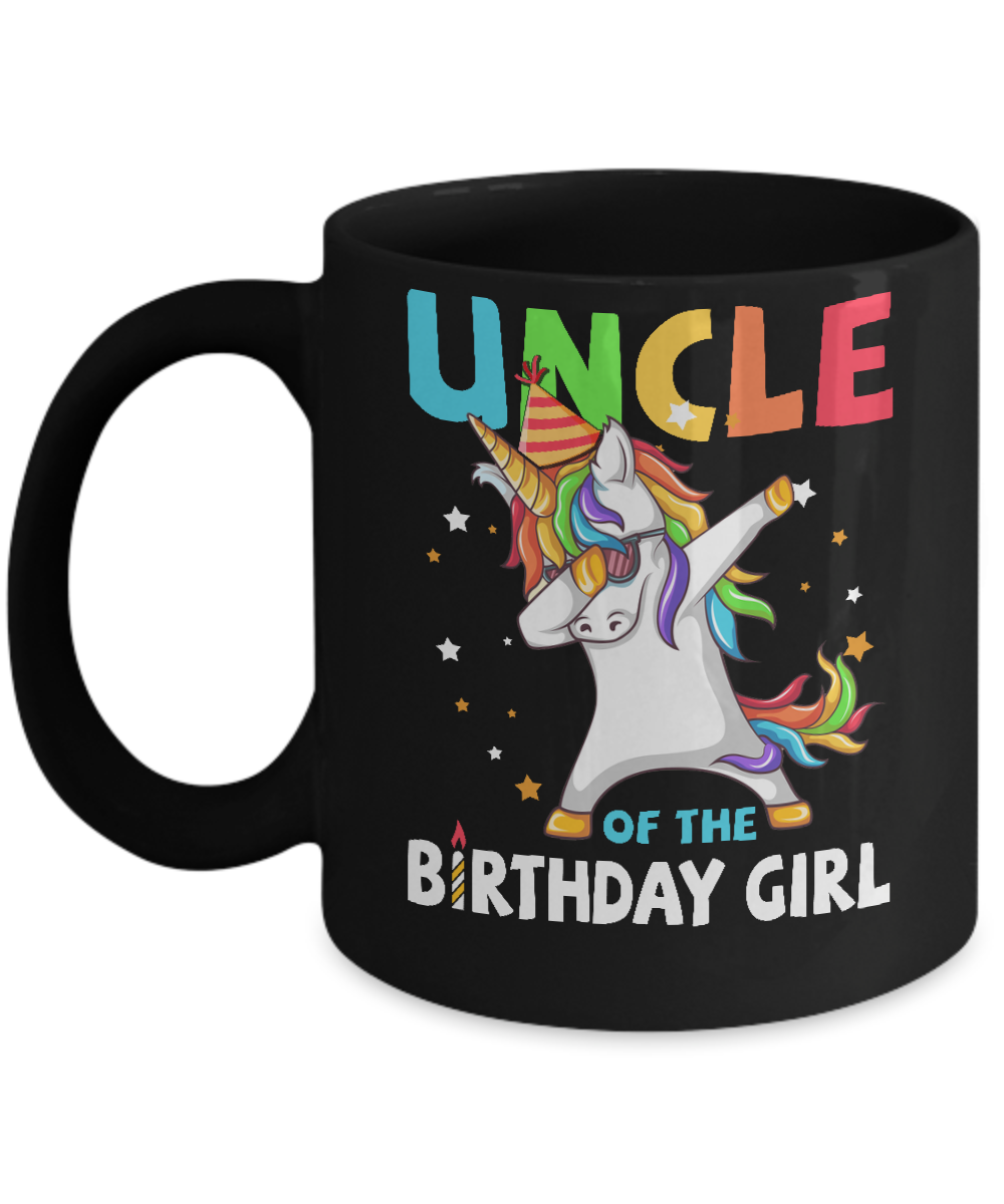 UNCLE Of The Birthday Girl Dabbing Unicorn Party Mug
