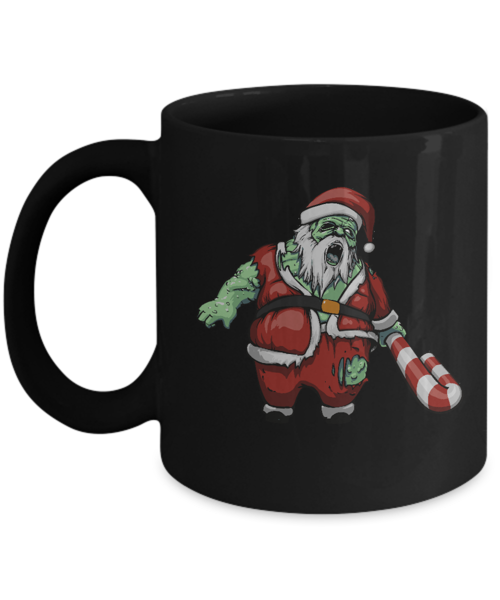 Zombie Santa Scary Christmas Halloween Costume Mug-Coffee Mug-11oz Mug-Black