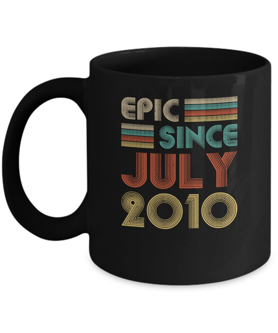 Epic Since July 2010 Vintage 11th Birthday Gifts Youth Mug-Coffee Mug-11oz Mug-Black