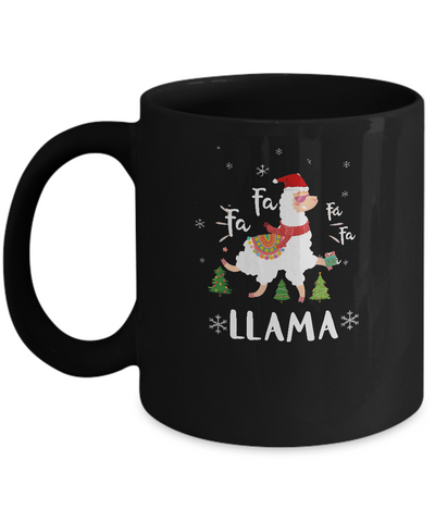 Fa La La Llama Santa Christmas Funny Gift Xmas Mug-Coffee Mug-11oz Mug-Black