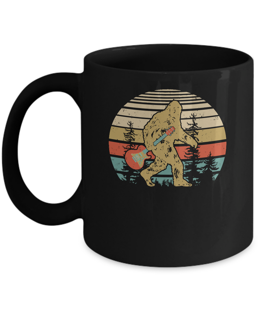 Vintage Bigfoot Electric Guitar Mug-Coffee Mug-11oz Mug-Black