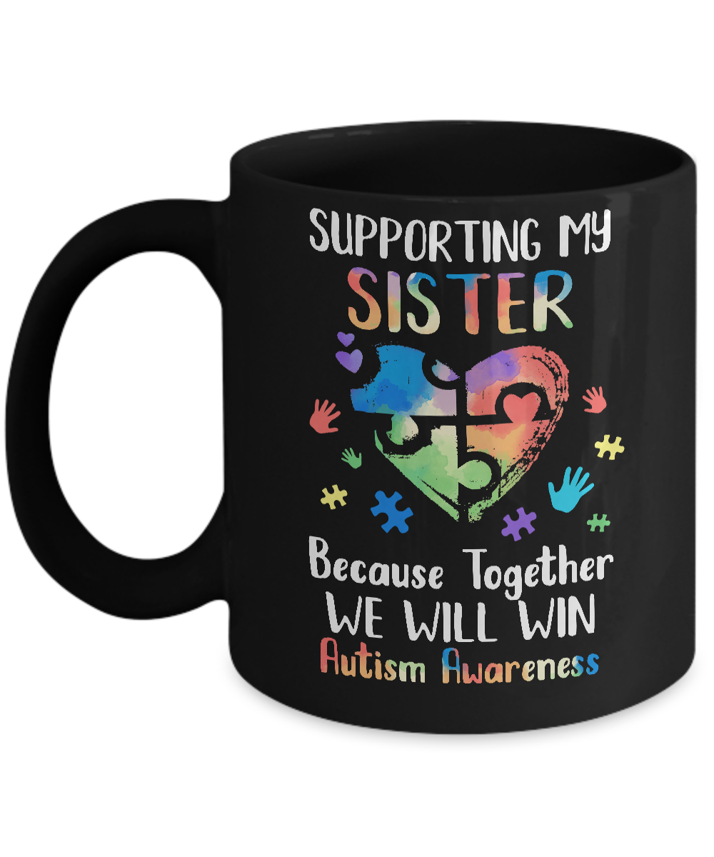 Supporting My Sister Puzzle Autism Awareness Month Mug