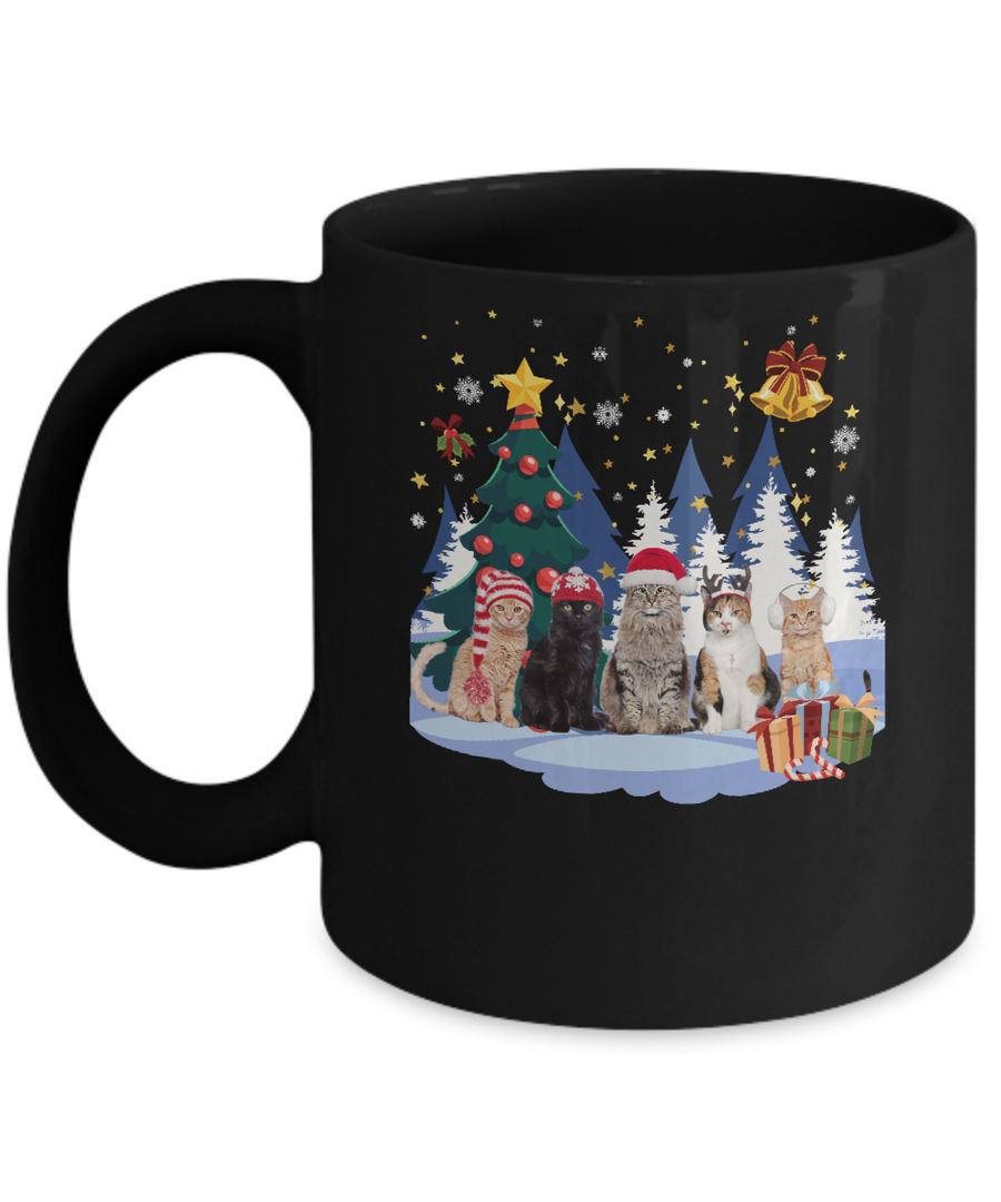 Cute Cats Claus Christmas Mug-Coffee Mug-11oz Mug-Black