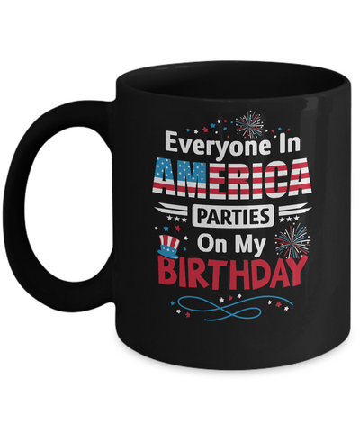 Born on July 4th Birthday Celebration Gifts Mug-Coffee Mug-11oz Mug-Black