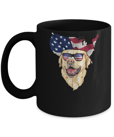 Funny Patriot Labrador Dog 4Th Of July American Flag Mug-Coffee Mug-11oz Mug-Black