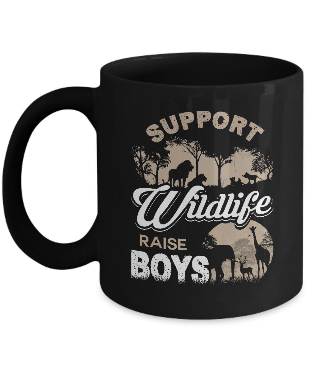 Support Wildlife Raise Boys Mug-Coffee Mug-11oz Mug-Black