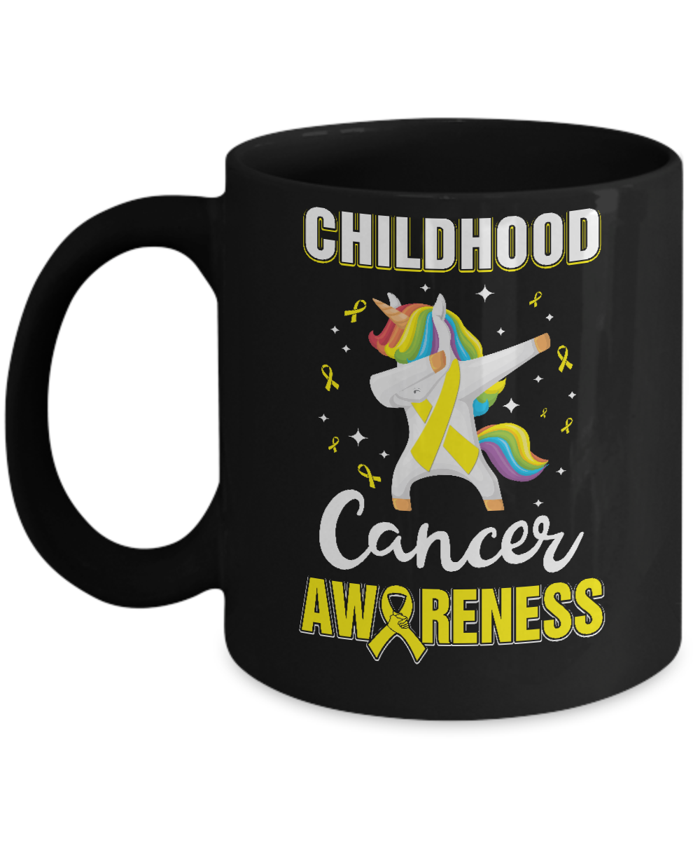 Childhood Cancer Awareness Cute Unicorn Warrior Mug