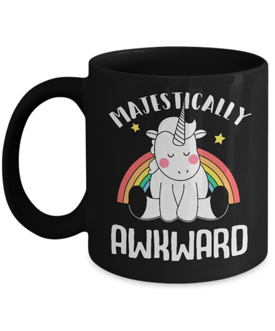Unicorn Majestically Awkward Mug-Coffee Mug-11oz Mug-Black