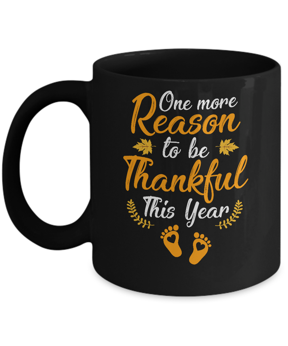 Thanksgiving Pregnancy Announcement Thankful This Year Mug-Coffee Mug-11oz Mug-Black