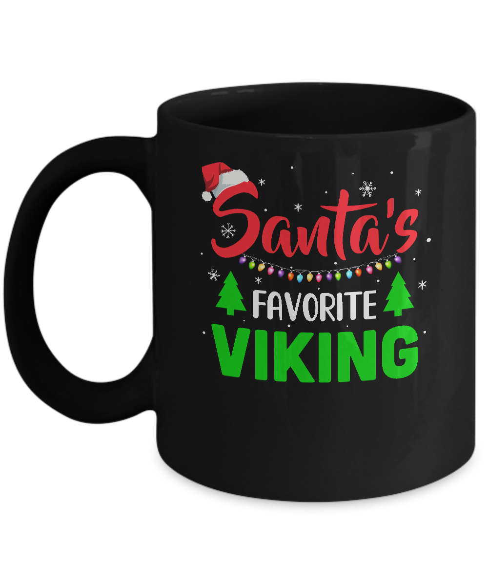 Santa's Favorite Viking Funny Christmas Xmas Gifts Mug-Coffee Mug-11oz Mug-Black