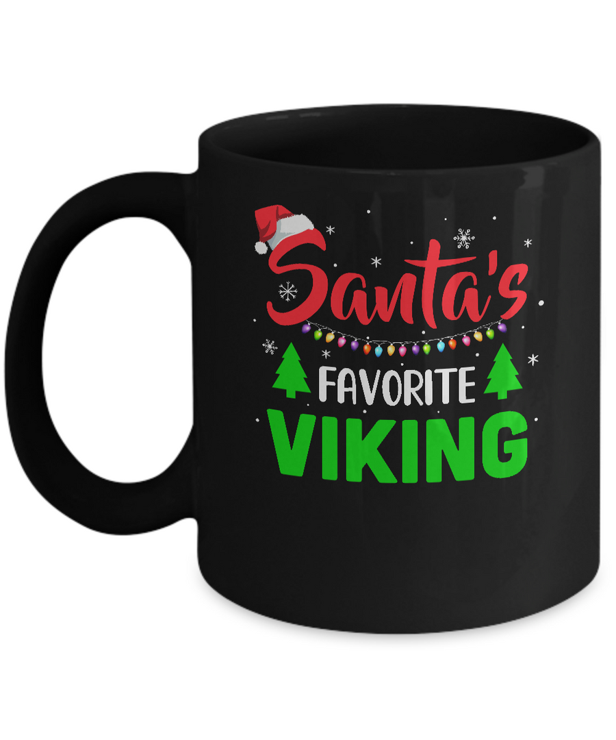 Santa's Favorite Viking Funny Christmas Xmas Gifts Mug-Coffee Mug-11oz Mug-Black