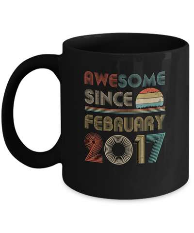 Awesome Since February 2017 Vintage 4th Birthday Gifts Youth Mug-Coffee Mug-11oz Mug-Black