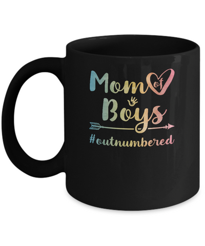 Mom Of Boys Outnumbered Mug-Coffee Mug-11oz Mug-Black