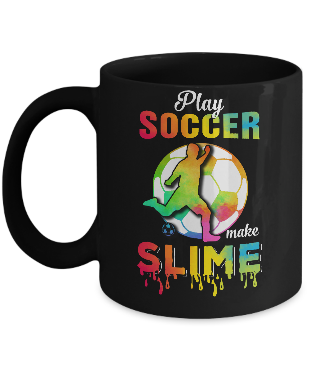 Play Soccer Make Slime Watercolor For Girl Women Mug-Coffee Mug-11oz Mug-Black
