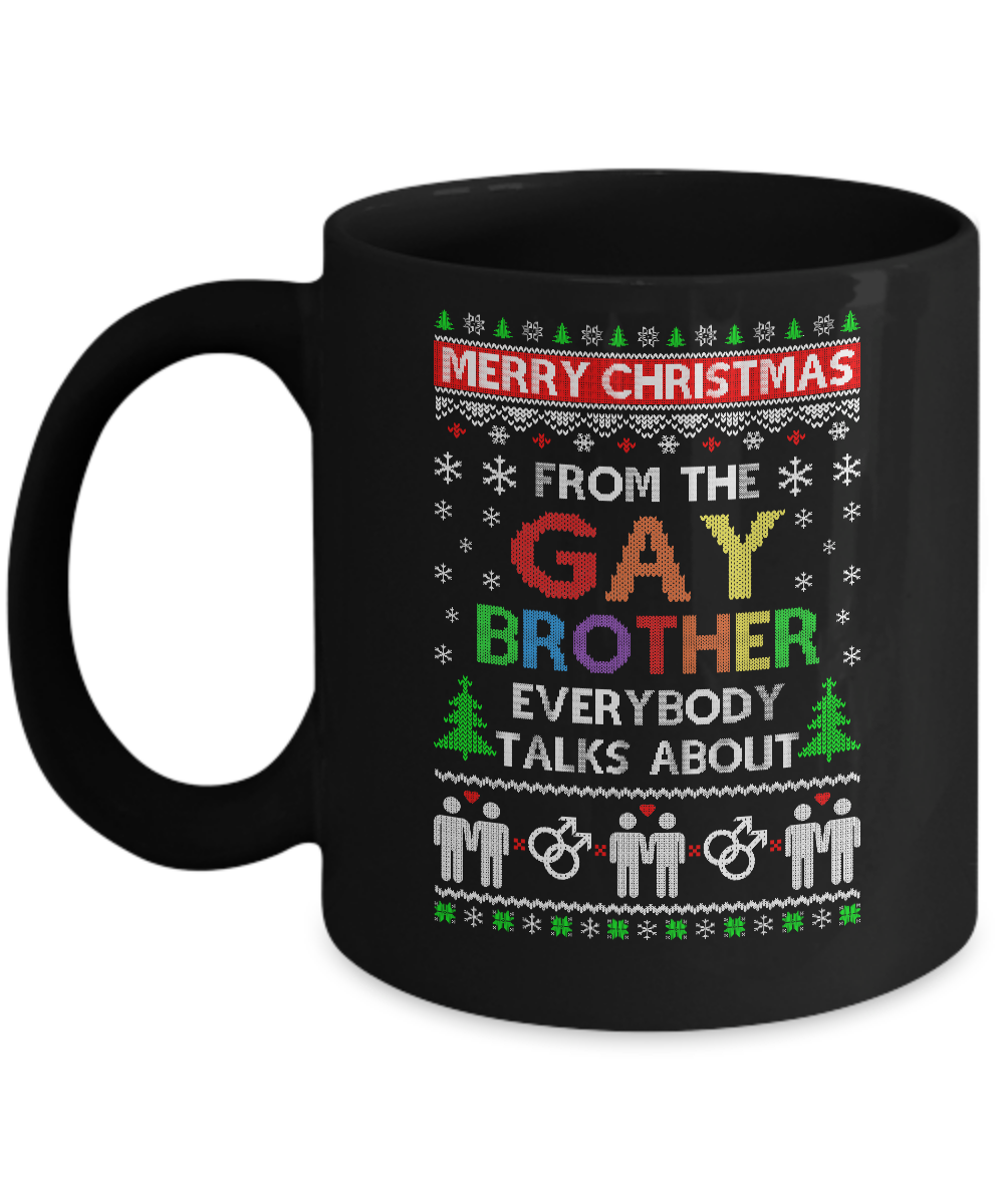 LGBT Merry Christmas From Gay Brother Ugly Christmas Sweater Mug