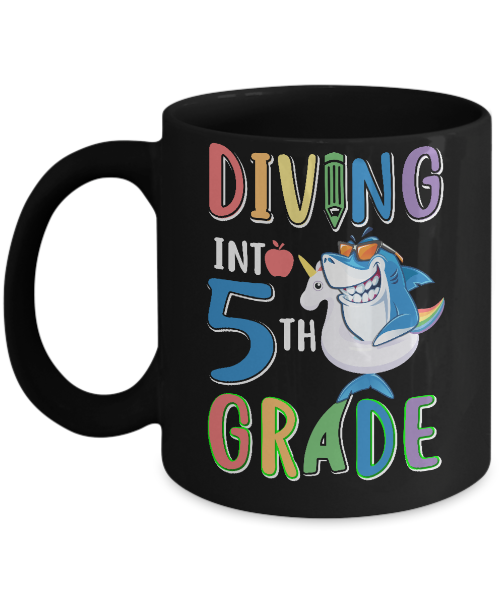 Diving Into 5th Grade Back To School Shark Mug