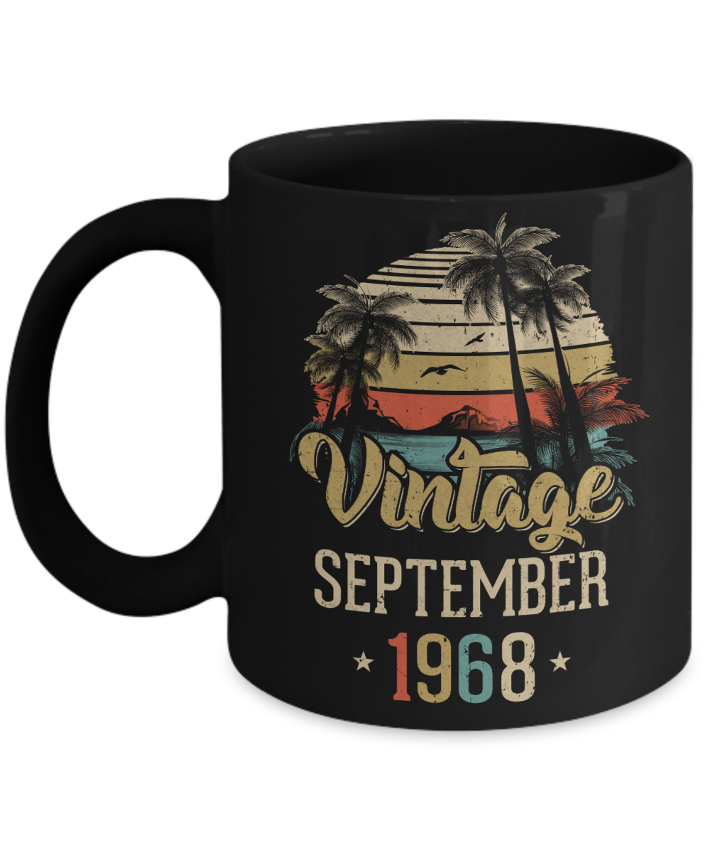 Retro Classic Vintage September 1968 54th Birthday Gift Mug