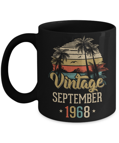 Retro Classic Vintage September 1968 53th Birthday Gift Mug-Coffee Mug-11oz Mug-Black