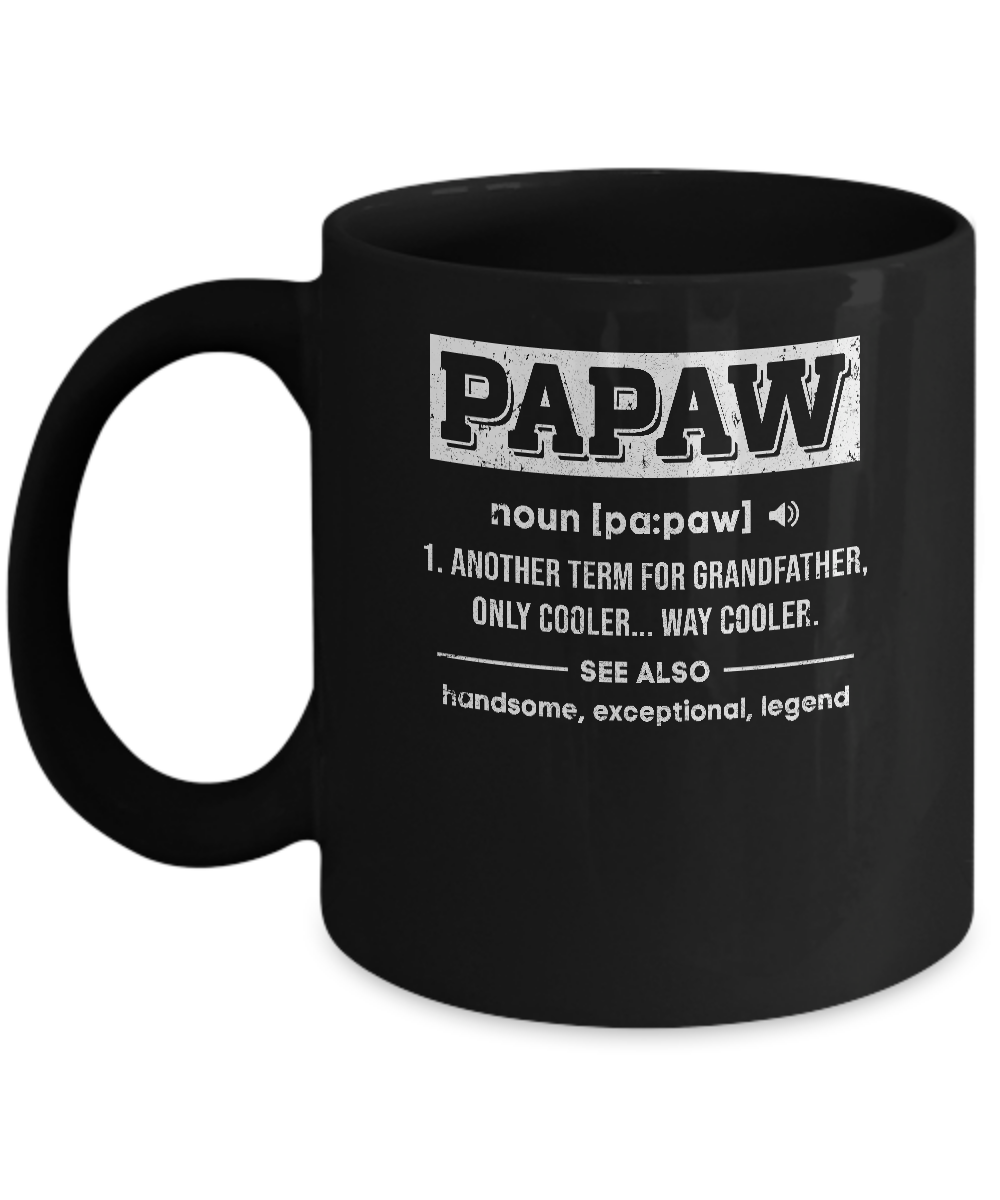 PaPaw Gifts Grandpa Definition Fathers Day Mug-Coffee Mug-11oz Mug-Black