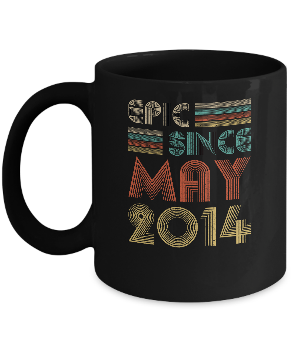 Epic Since May 2014 Vintage 7th Birthday Gifts Youth Mug-Coffee Mug-11oz Mug-Black