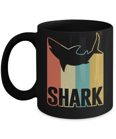 Classic Vintage Retro Style Shark Mug-Coffee Mug-11oz Mug-Black