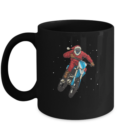 Motocross Christmas Santa Biker Mug-Coffee Mug-11oz Mug-Black