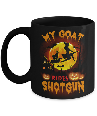 My Goat Rides Shotgun Halloween Goat Mug-Coffee Mug-11oz Mug-Black