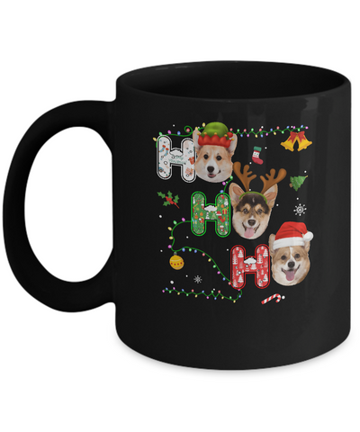 Christmas Ho Ho Ho Corgi Lover Funny Xmas Gift Mug-Coffee Mug-11oz Mug-Black