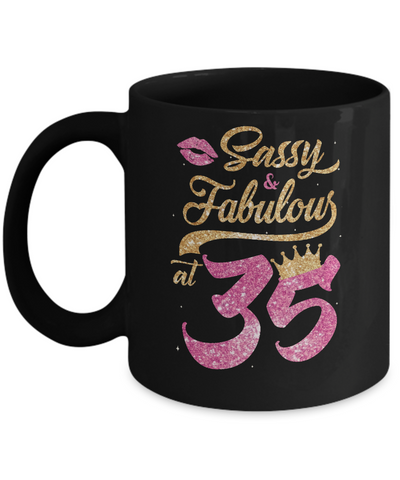 Sassy And Fabulous At 35th 1986 Birthday Gift Mug-Coffee Mug-11oz Mug-Black