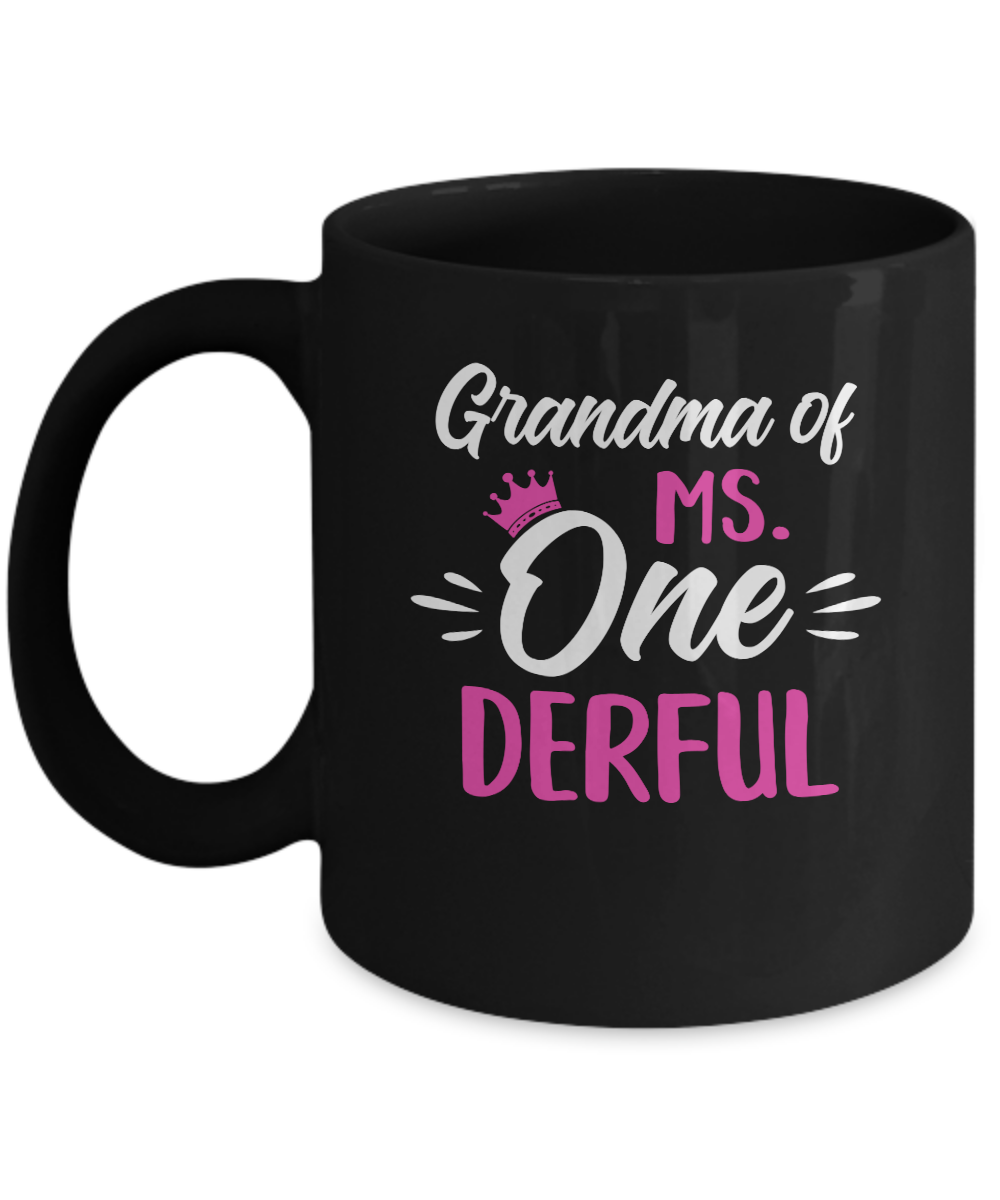 Grandma Of Ms Onederful 1st Birthday Party Costumes Gifts Mug-Coffee Mug-11oz Mug-Black