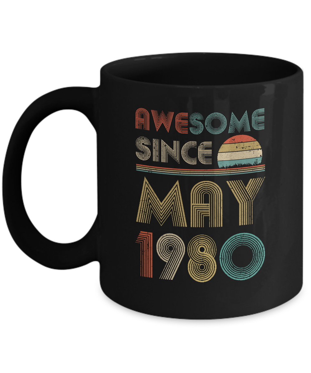 Awesome Since May 1980 Vintage 41th Birthday Gifts Mug-Coffee Mug-11oz Mug-Black