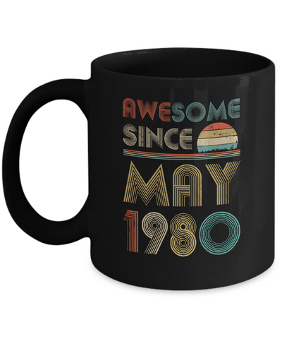 Awesome Since May 1980 Vintage 41th Birthday Gifts Mug-Coffee Mug-11oz Mug-Black