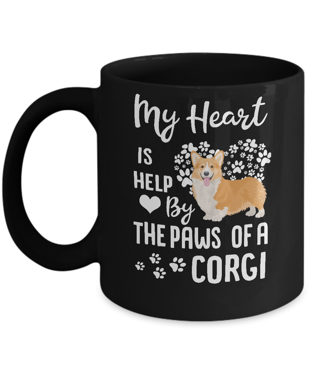 My Heart Is Held By The Paws Of A Corgi Lover Mug-Coffee Mug-11oz Mug-Black