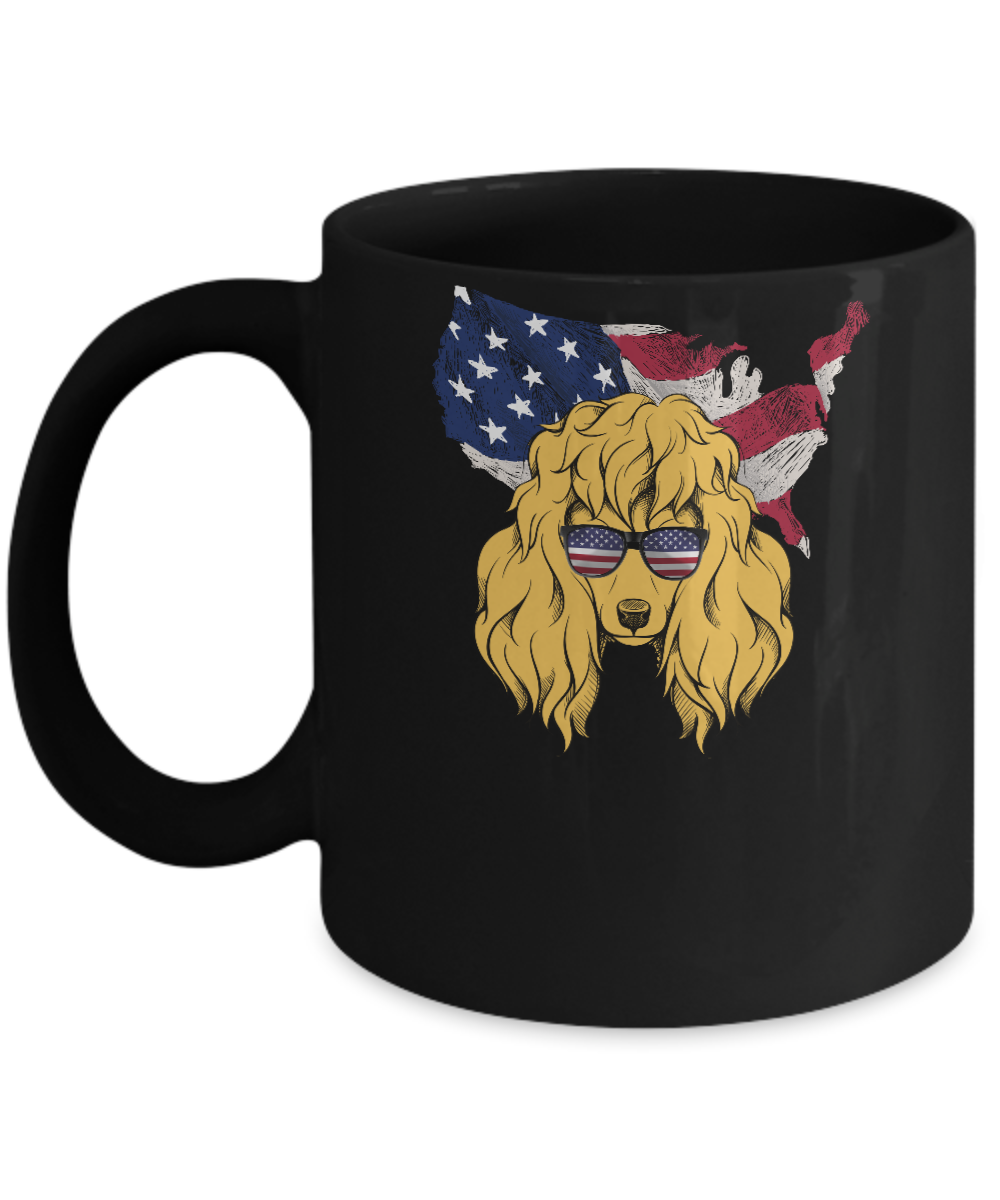 Funny Patriot Poodle Dog 4Th Of July American Flag Mug-Coffee Mug-11oz Mug-Black