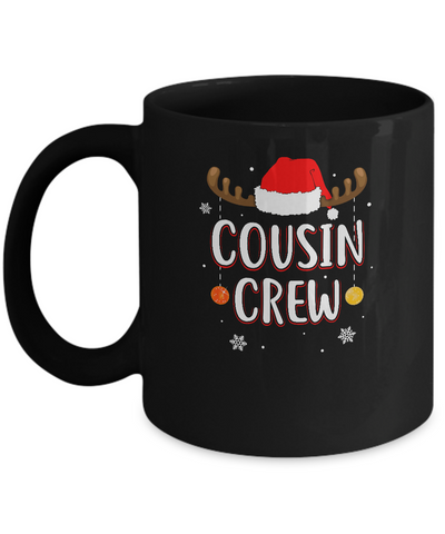 Cousin Crew Reindeer Matching Family Christmas Mug-Coffee Mug-11oz Mug-Black