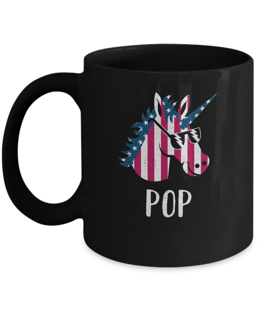 Patriotic Pop Unicorn Americorn 4Th Of July Mug-Coffee Mug-11oz Mug-Black