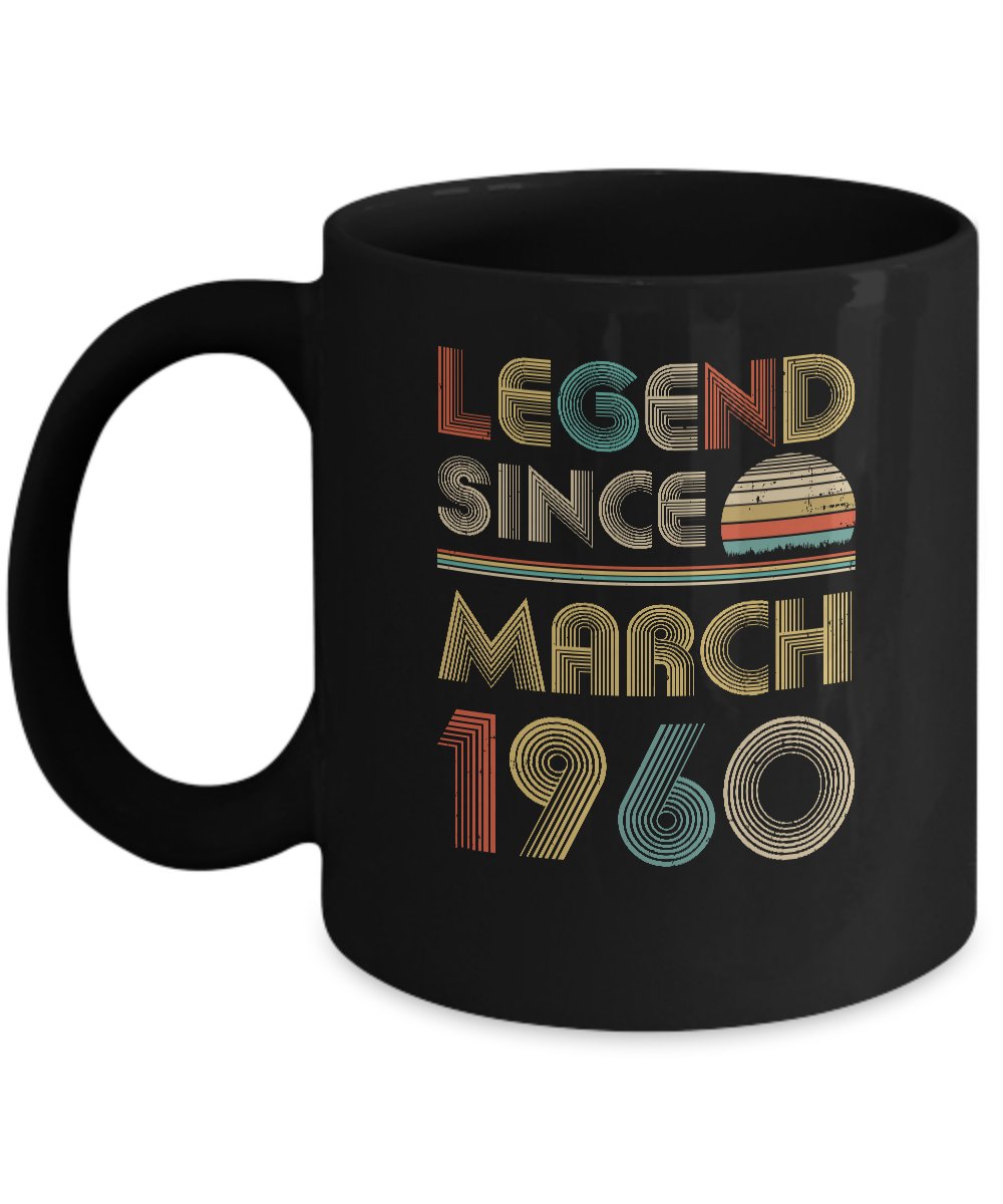 Legend Since March 1960 Vintage 61th Birthday Gifts Mug-Coffee Mug-11oz Mug-Black