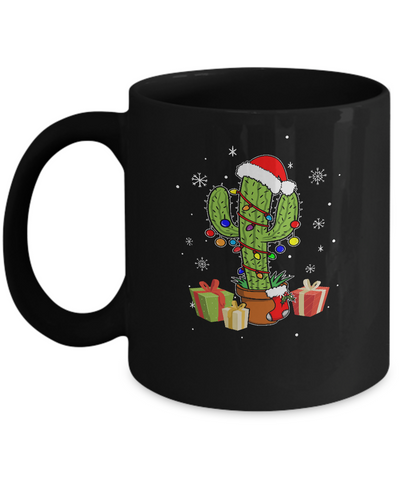Merry Christmas Succulent Plants Christmas Cactus Mug-Coffee Mug-11oz Mug-Black