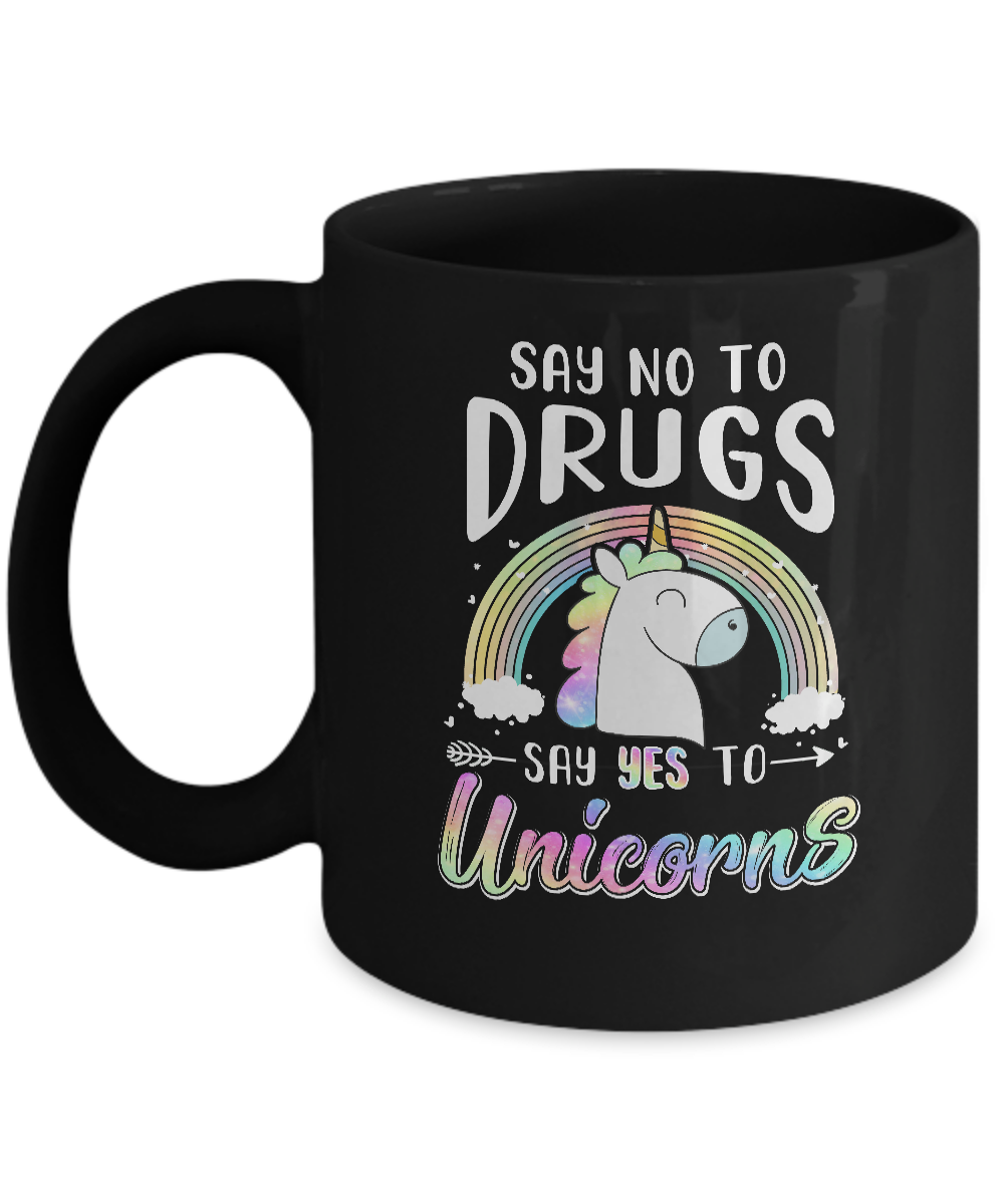 Red Ribbon Week Say No To Drugs Say Yes To Unicorns Gift Mug-Coffee Mug-11oz Mug-Black