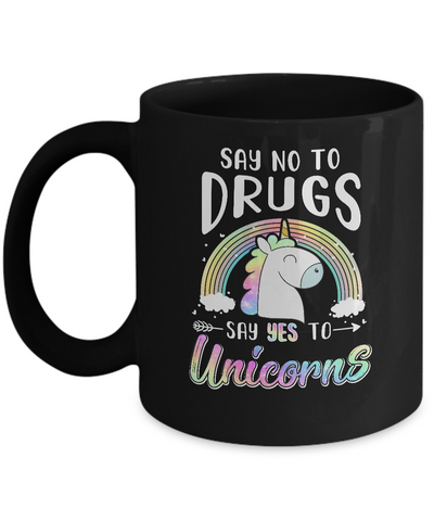 Red Ribbon Week Say No To Drugs Say Yes To Unicorns Gift Mug-Coffee Mug-11oz Mug-Black