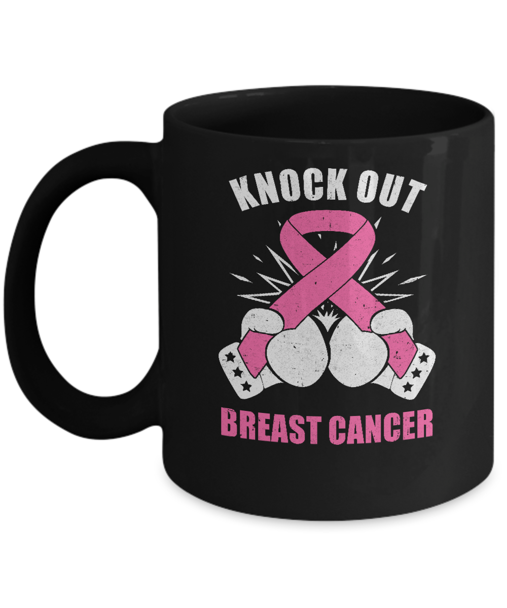 Boxing Knock Out Breast Cancer Awareness Support Mug