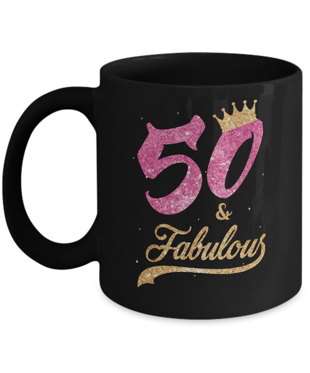 50 And Fabulous 1971 50th Birthday Gift Mug-Coffee Mug-11oz Mug-Black