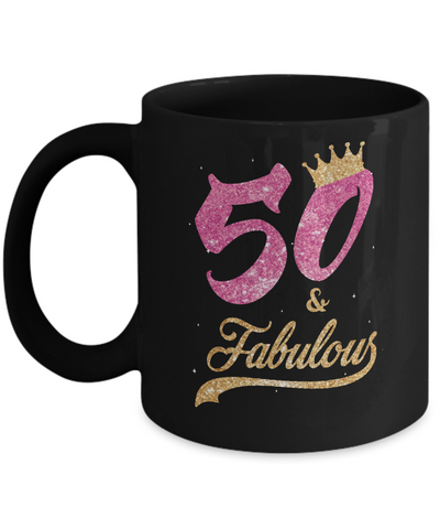 50 And Fabulous 1971 50th Birthday Gift Mug-Coffee Mug-11oz Mug-Black